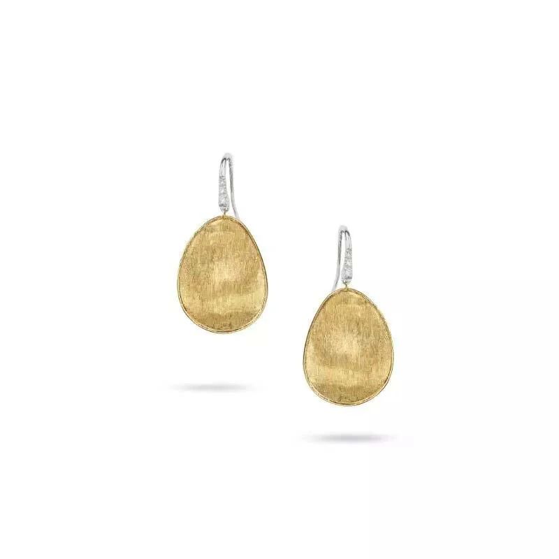 birthstone earrings for women-Siviglia Gold and Diamond French Hook Earring