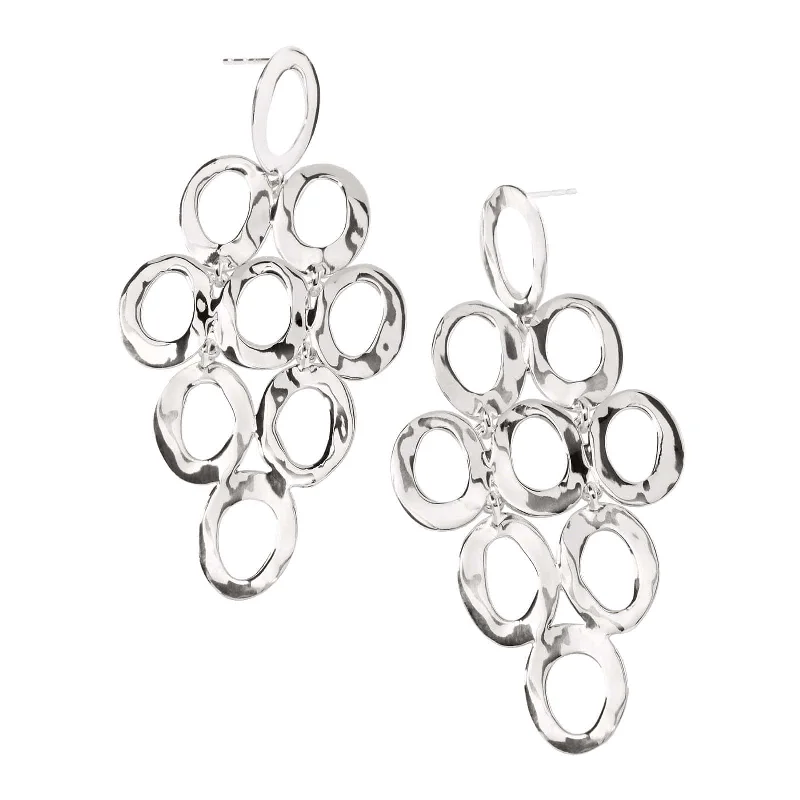 long dangling earrings for women-Open Oval Cascade Earrings