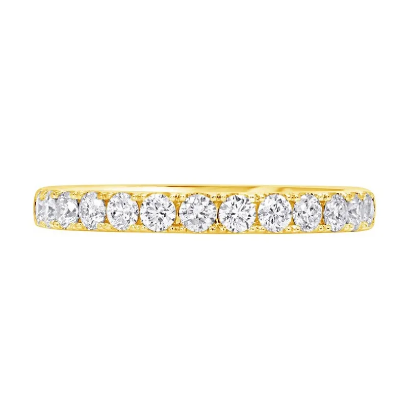 luxury halo engagement rings for women-CLASSIC YELLOW GOLD WEDDING BAND WITH 13 DIAMONDS, .50 CT TW