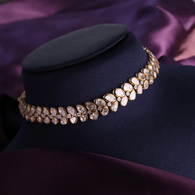 heirloom ring necklaces for women-Seema Polki And Diamond Necklace