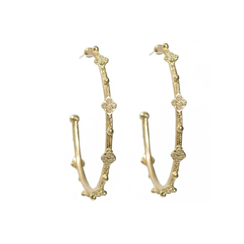 long earrings for women-35mm Diamond Hoop Earrings