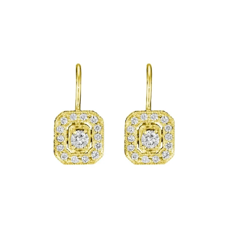 golden drop earrings for women-Classic Emerald Shape Earrings