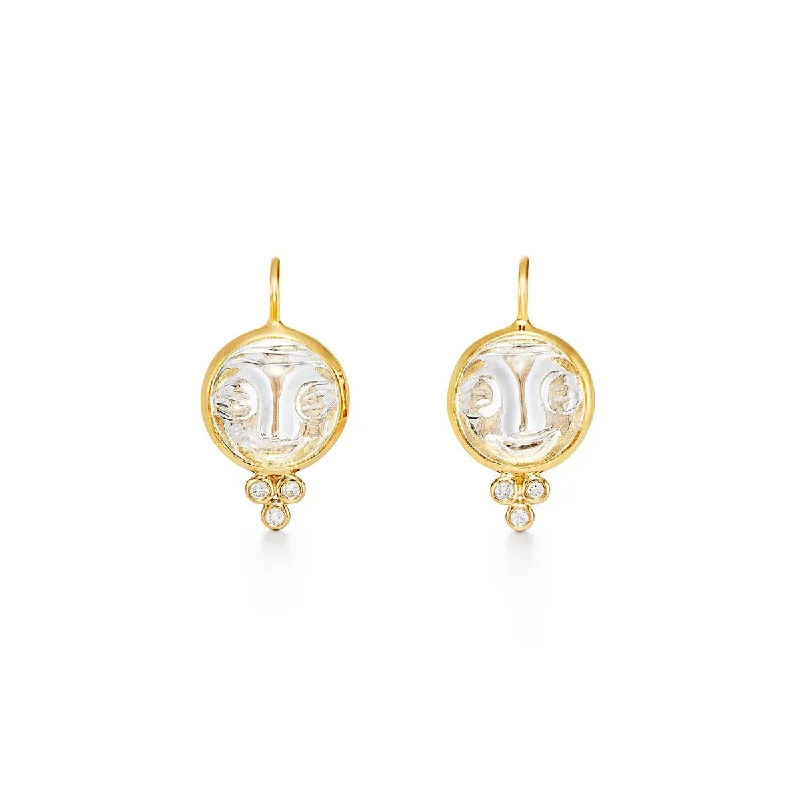 drop earrings for women-18K Moonface Earrings