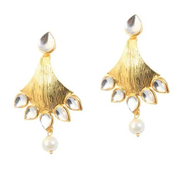 barbell earrings for women-Aurum Kundan Gold Plated Dangler Earrings - 1305016