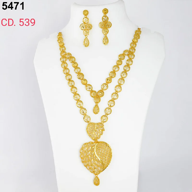 custom ring necklace sets for women-MR Jewellery Forming Gold Plated Necklace Set