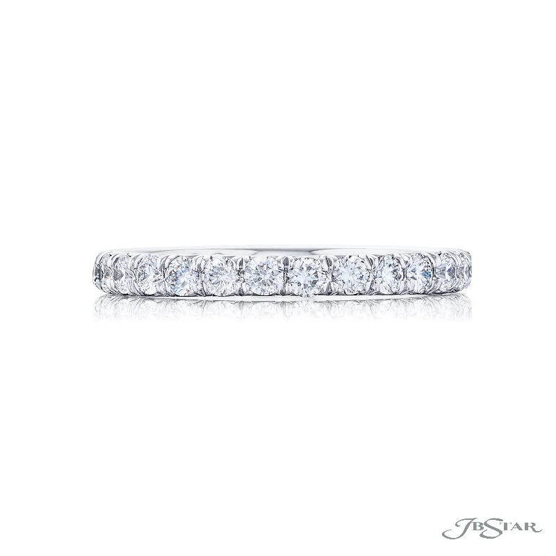 marquise engagement rings for women-Lady's White Platinum Wedding Band With Round Diamonds