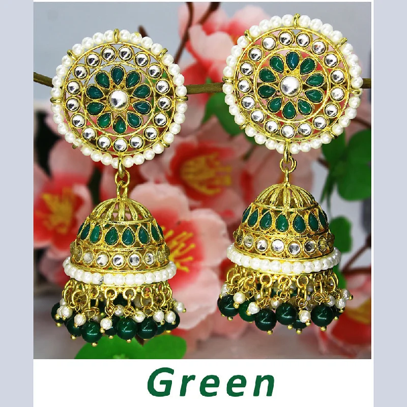 stud earrings for women-Mahavir Gold Plated Jhumki Earrings