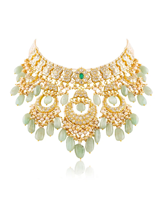 multi-ring necklaces for women-Pallavi Polki Necklace