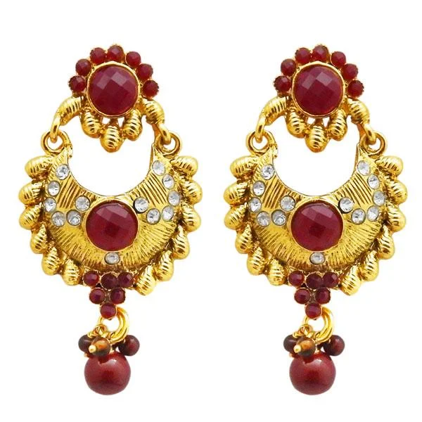 luxury diamond earrings for women-Kriaa Gold Plated Austrian Stone Dangler Earrings - 1304952B