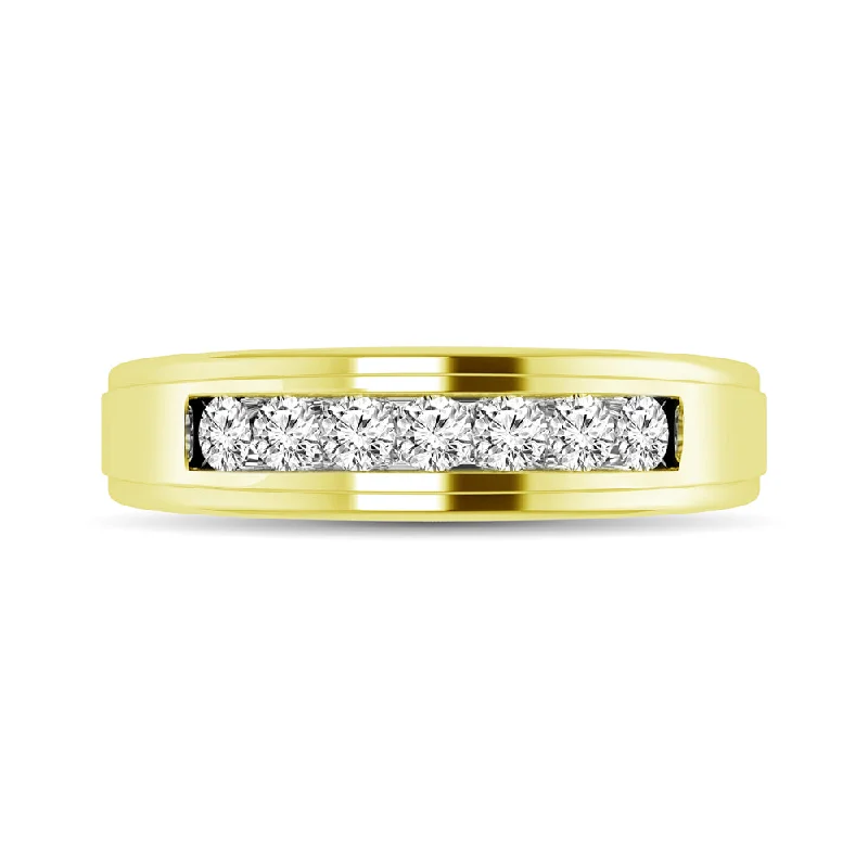 cushion diamond engagement rings for women-Diamond 1/6 Ct.Tw. Ladies Wedding Band in 10K Yellow Gold