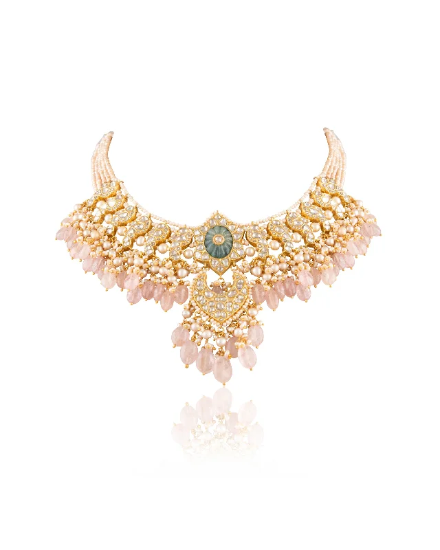 fashion ring necklaces for women-Sanchi Polki Necklace