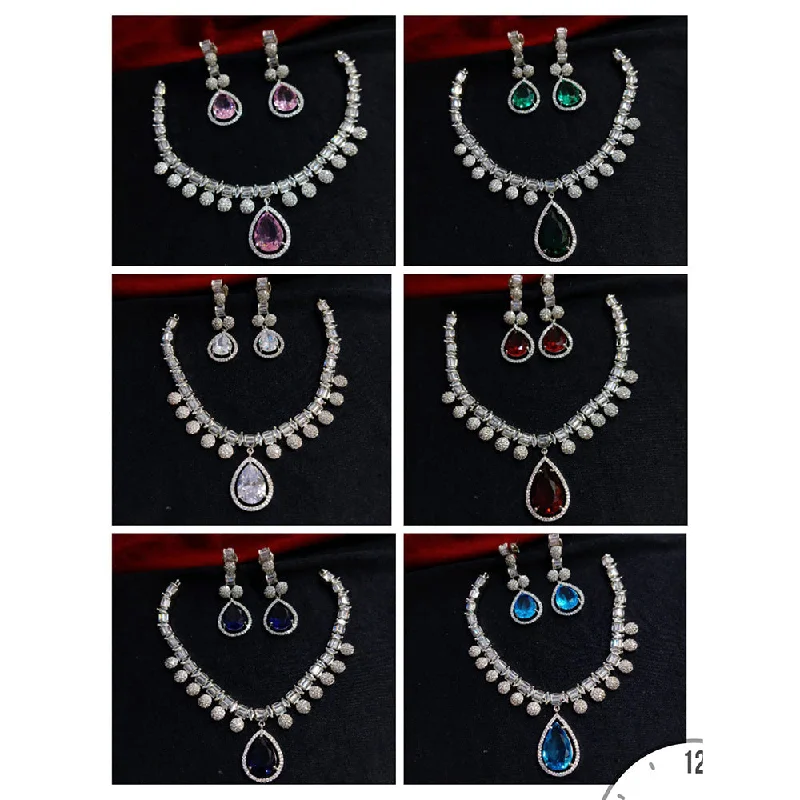 pendant and ring necklaces for women-Manisha Jewellery AD Stone Pendant Necklace Set