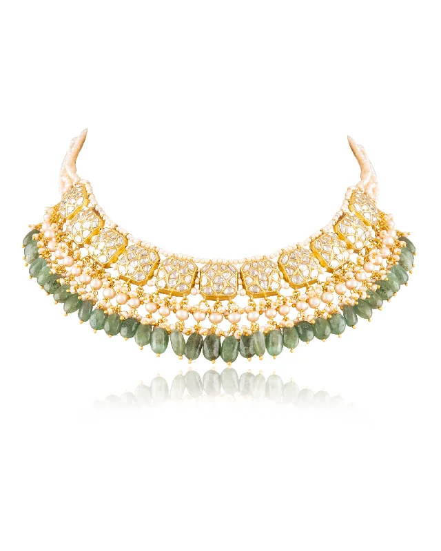 small ring necklaces for women-Pragati Polki Necklace