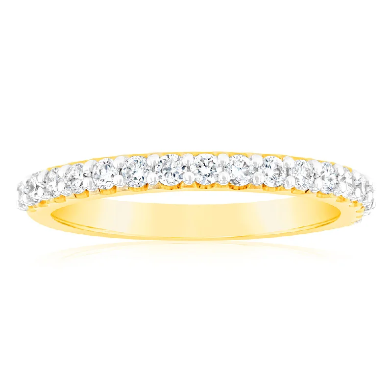 twisted band engagement rings for women-Luminesce Lab Grown Diamond 1/3 Carat Wedding Band 14ct Yellow Gold