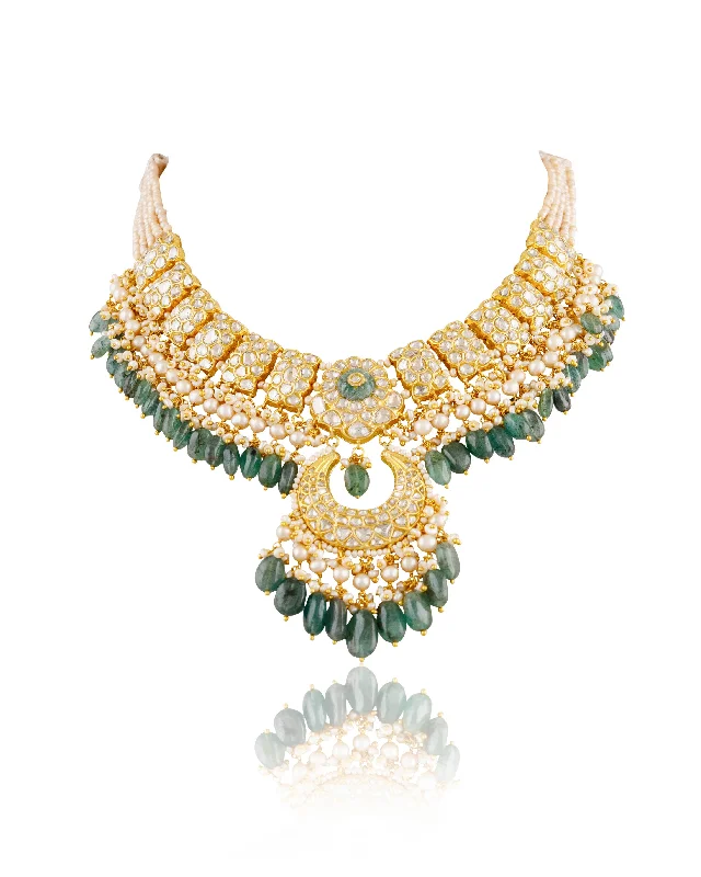 statement ring pendant necklaces for women-Naini Polki Necklace