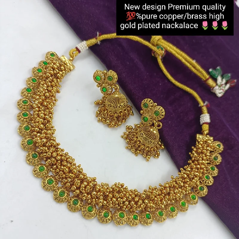 gold ring necklaces for women-Manisha Jewellery Gold Plated Necklace Set