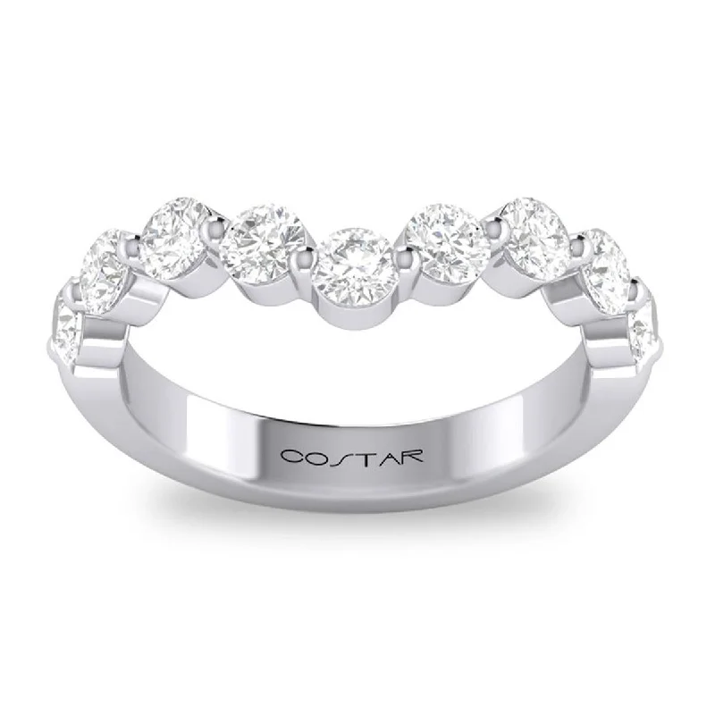 simple engagement rings for women-WHITE GOLD DIAMOND WEDDING BAND, 1.00 CT TW