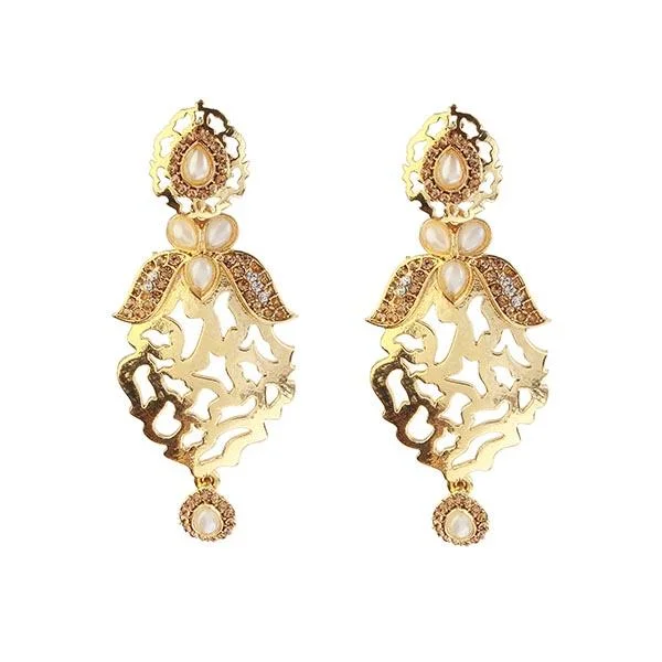 zirconia earrings for women-Kriaa Gold Plated Austrian Stone Dangler Earrings - 1307011C