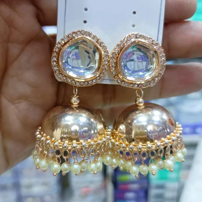 bar earrings for women-Manisha Jewellery Rose Gold Plated Crystal Stone Jhumki Earrings