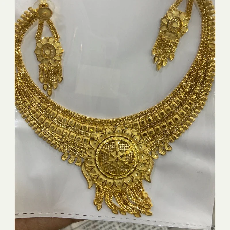 diamond ring necklaces for women-The Jangid Arts Forming Gold Plated Necklace Set