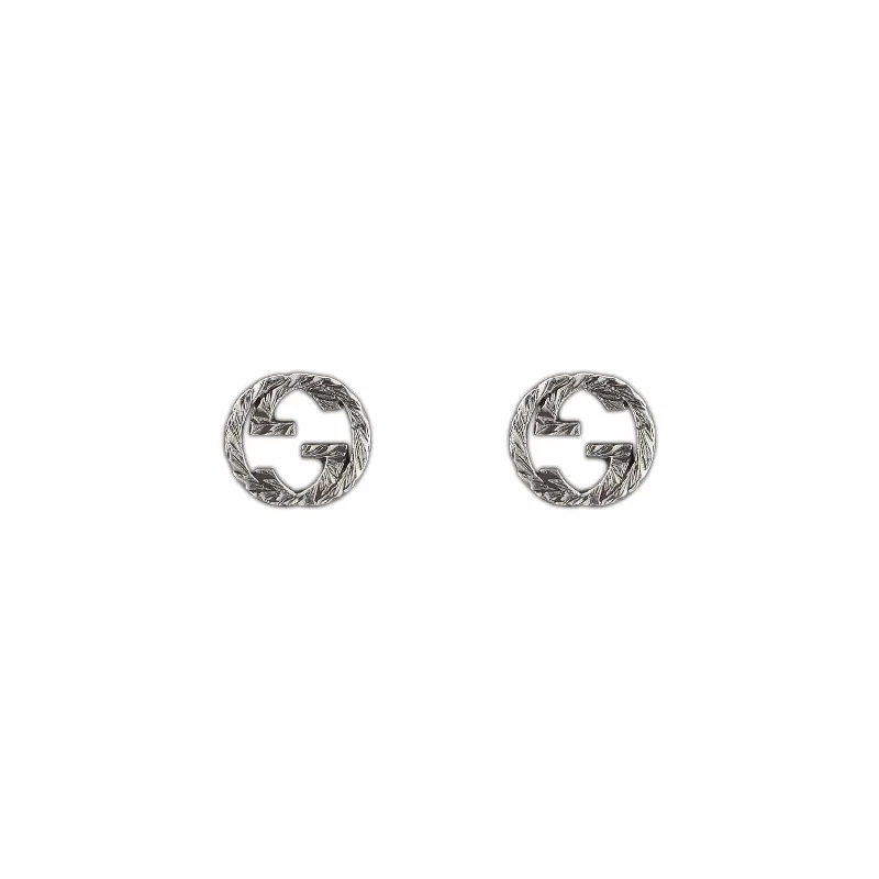 drop gemstone earrings for women-Interlocking G Stud Earrings