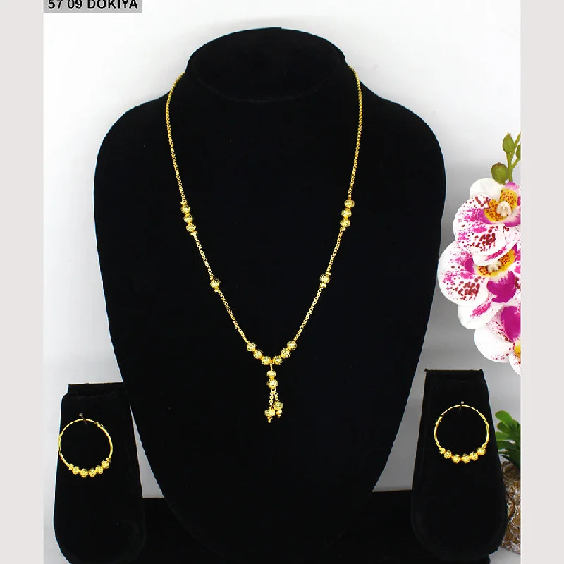 designer ring necklaces for women-Mahavir Dye Gold Dokiya Necklace Set