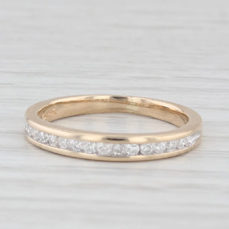 double band engagement rings for women-0.18ctw Diamond Wedding Band 14k Yellow Gold Size 5.5 Stackable Ring