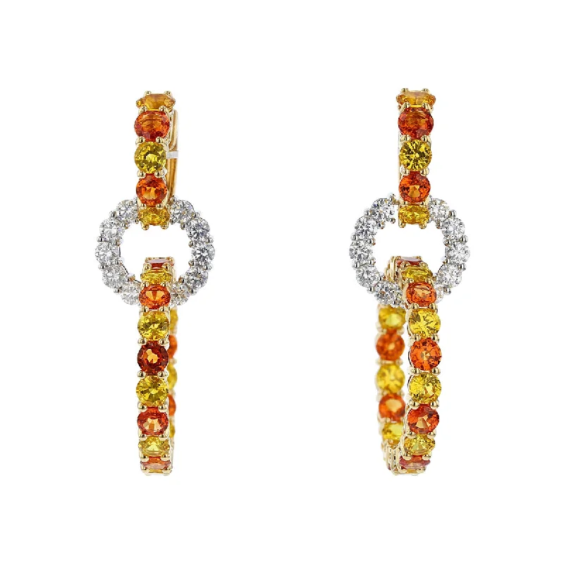 opal stud earrings for women-Triple Hoop Drop Earrings