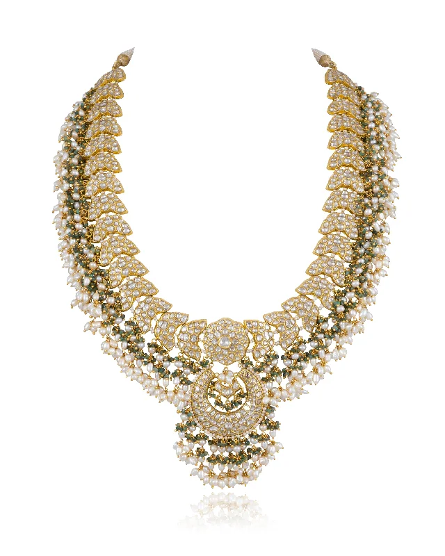 luxury diamond ring necklaces for women-Yamuna Polki Long Necklace