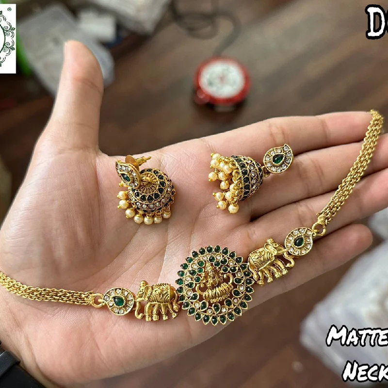 eternity ring necklaces for women-Diksha Collection Gold Plated Choker Necklace Set