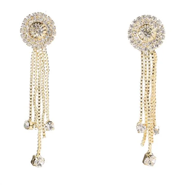 zirconia earrings for women-Tip Top Fashions Gold Plated Austrian Stone Dangler Earrings - 1306102