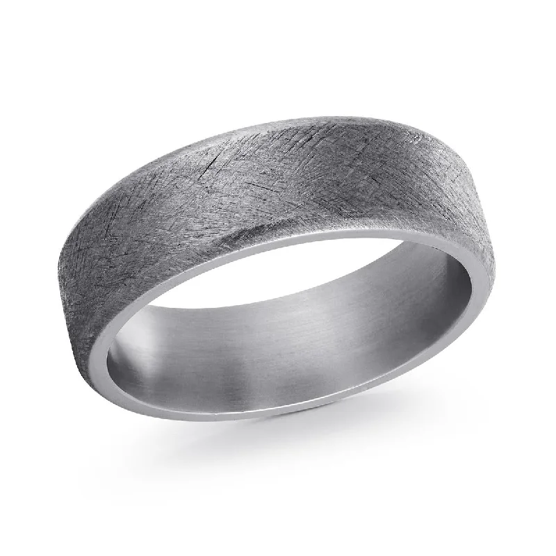 custom engagement rings for women-TANTALUM MENS WEDDING BAND WITH TEXTURED FINISH