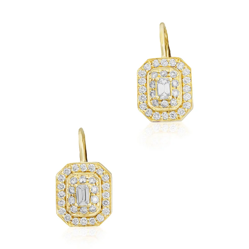 crystal drop earrings for women-Diamond Classic Deco Earrings