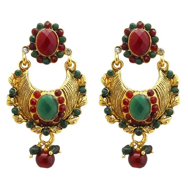 gold-plated earrings for women-Kriaa Austrian Stone Gold Plated Dangler Earrings - 1304951A