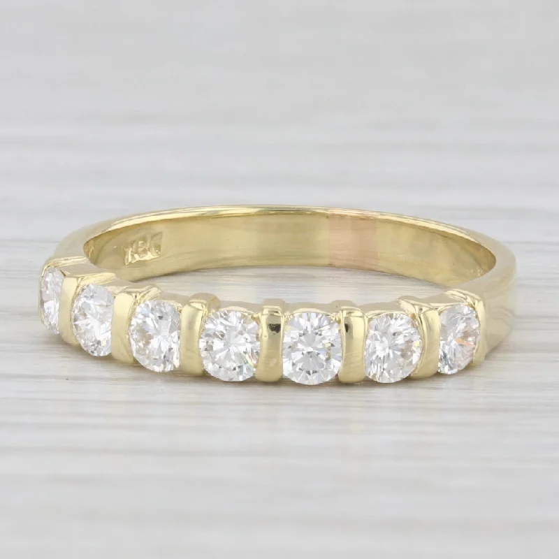 diamond band engagement rings for women-0.75ctw Diamond Wedding Band 18k Yellow Gold Stackable Anniversary Ring Sz 7.25