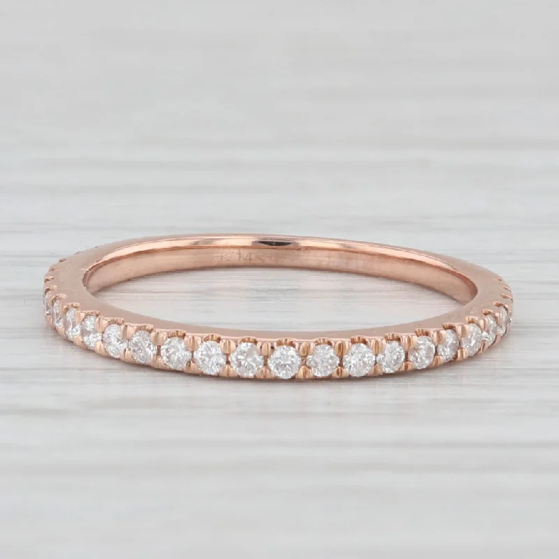 infinity engagement rings for women-0.33ctw Diamond Wedding Band 14k Rose Gold Size 6 Stackable Anniversary