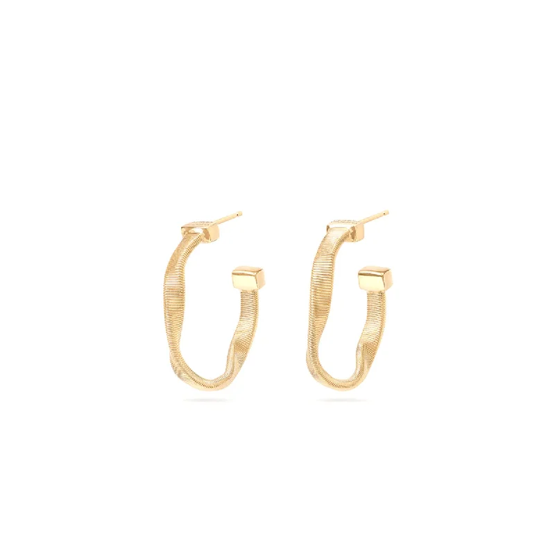 solid gold earrings for women-Marrakech Twisted Huggie Hoop Earrings