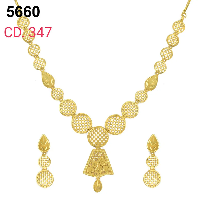 small ring necklaces for women-MR Jewellery Forming Gold Plated Necklace Set