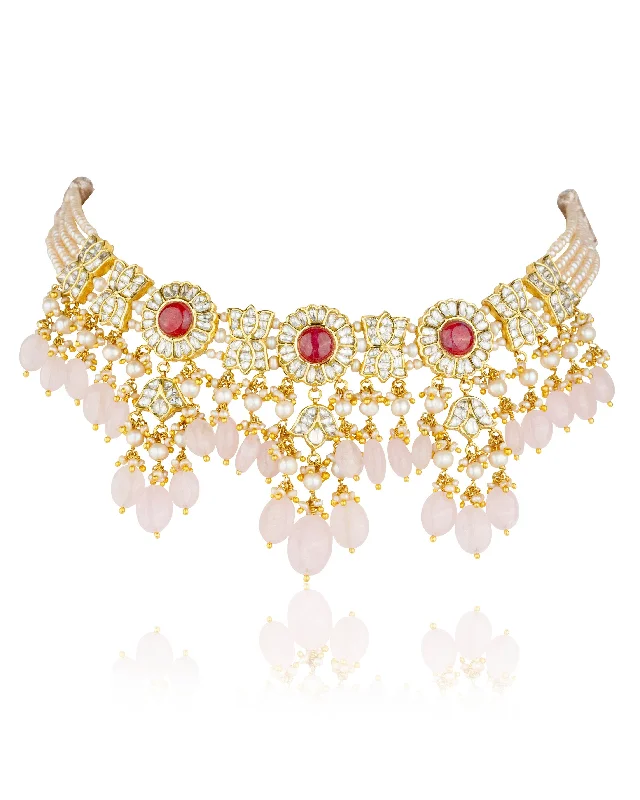 modern ring necklaces for women-Nusrat Polki Necklace