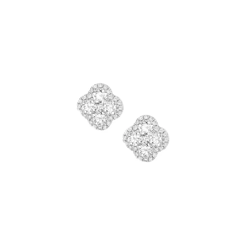 drop gemstone earrings for women-Diamond Precious Pastel Clover Studs