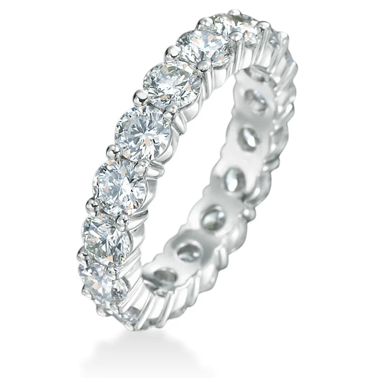 affordable diamond engagement rings for women-Diamond Eternity Wedding Band Ring 18K White Gold 1.50 carats