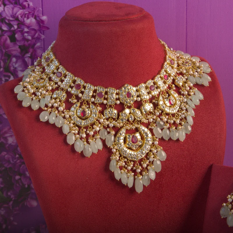 double ring necklaces for women-Priya Polki Necklace