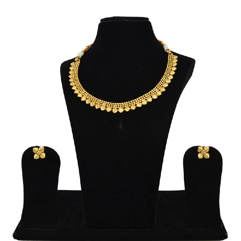 diamond ring necklaces for women-Saloni Fashion Jewellery Gold Plated Necklace Set