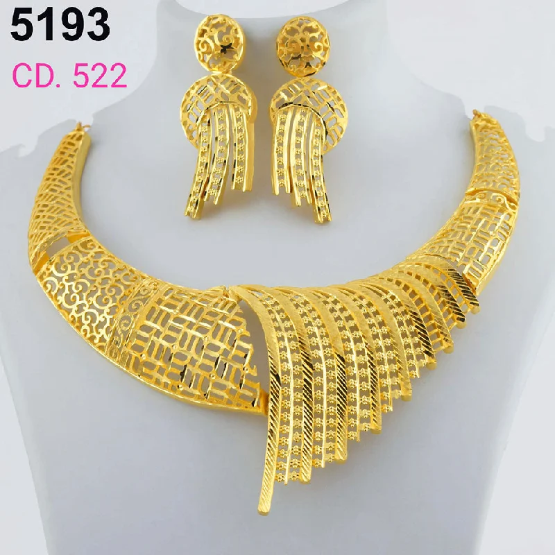 gold and silver ring necklaces for women-MR Jewellery Forming Gold Plated Necklace Set