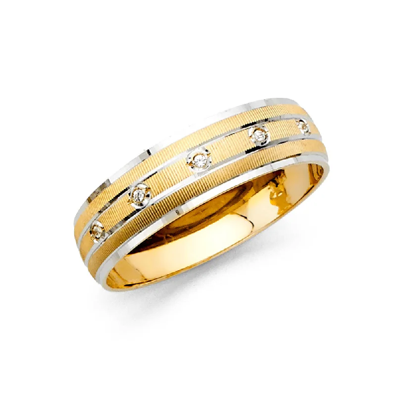 gold engagement rings for women-14K MEN CZ WEDDING BAND