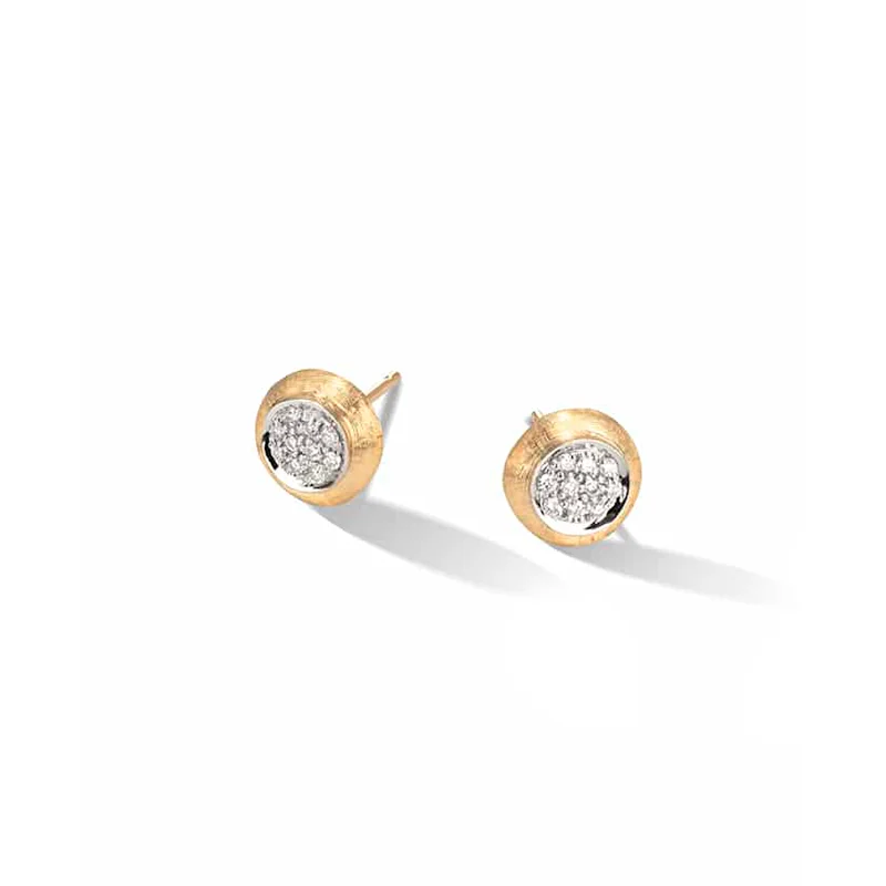 diamond stud earrings for women-18k Yellow Gold and Diamond Earrings