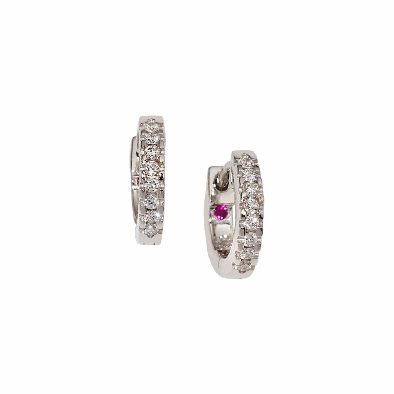 celestial earrings for women-Single Line Diamond Extra Small Huggie Earrings