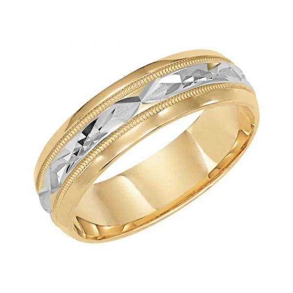 affordable diamond engagement rings for women-14K Two Tone Wedding Band