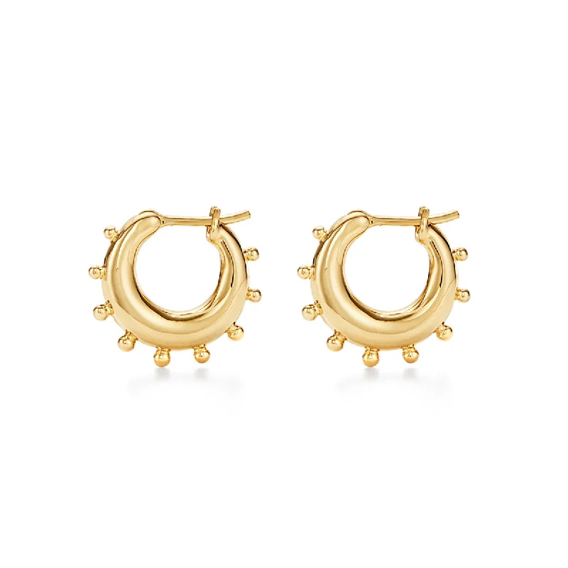 gemstone earrings for women-18K Yoga Hoops