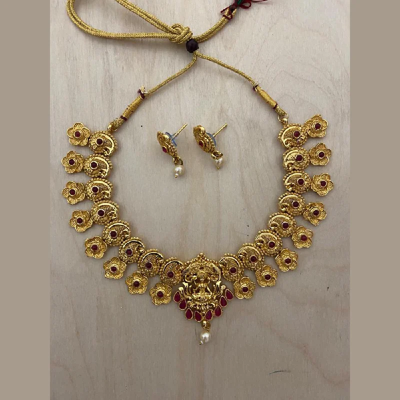 unique ring necklaces for women-India Art Gold Plated Necklace Set